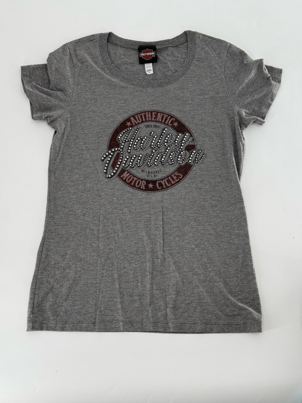 Harley Davidson Women’s Rhinestone Baby Tee XL‎